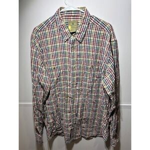 Beretta Mens XXL Multi Color Tattersall Plaid Cotton Button Down Shirt Hunting